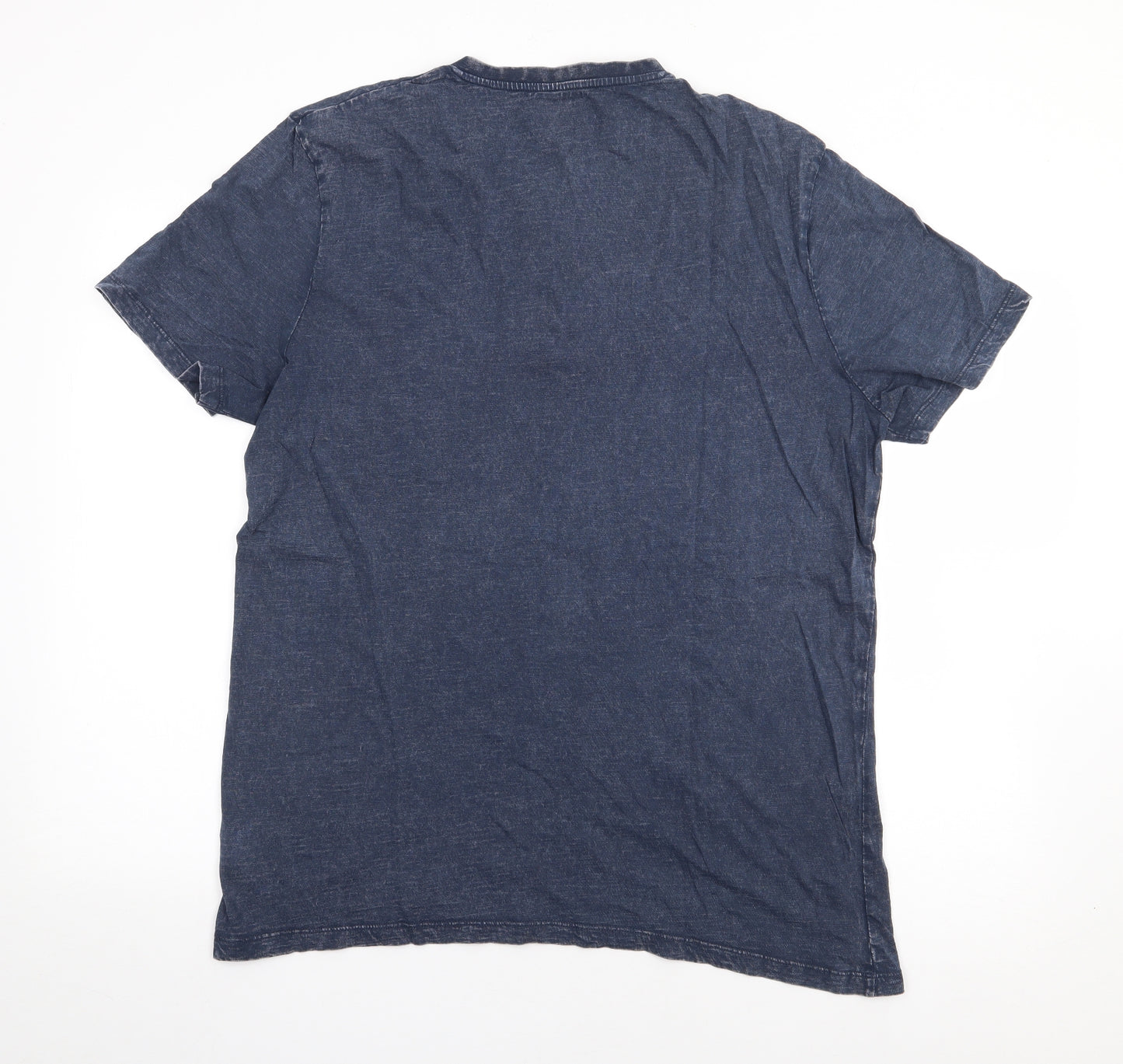 F&F Mens Blue  Cotton  T-Shirt Size L V-Neck