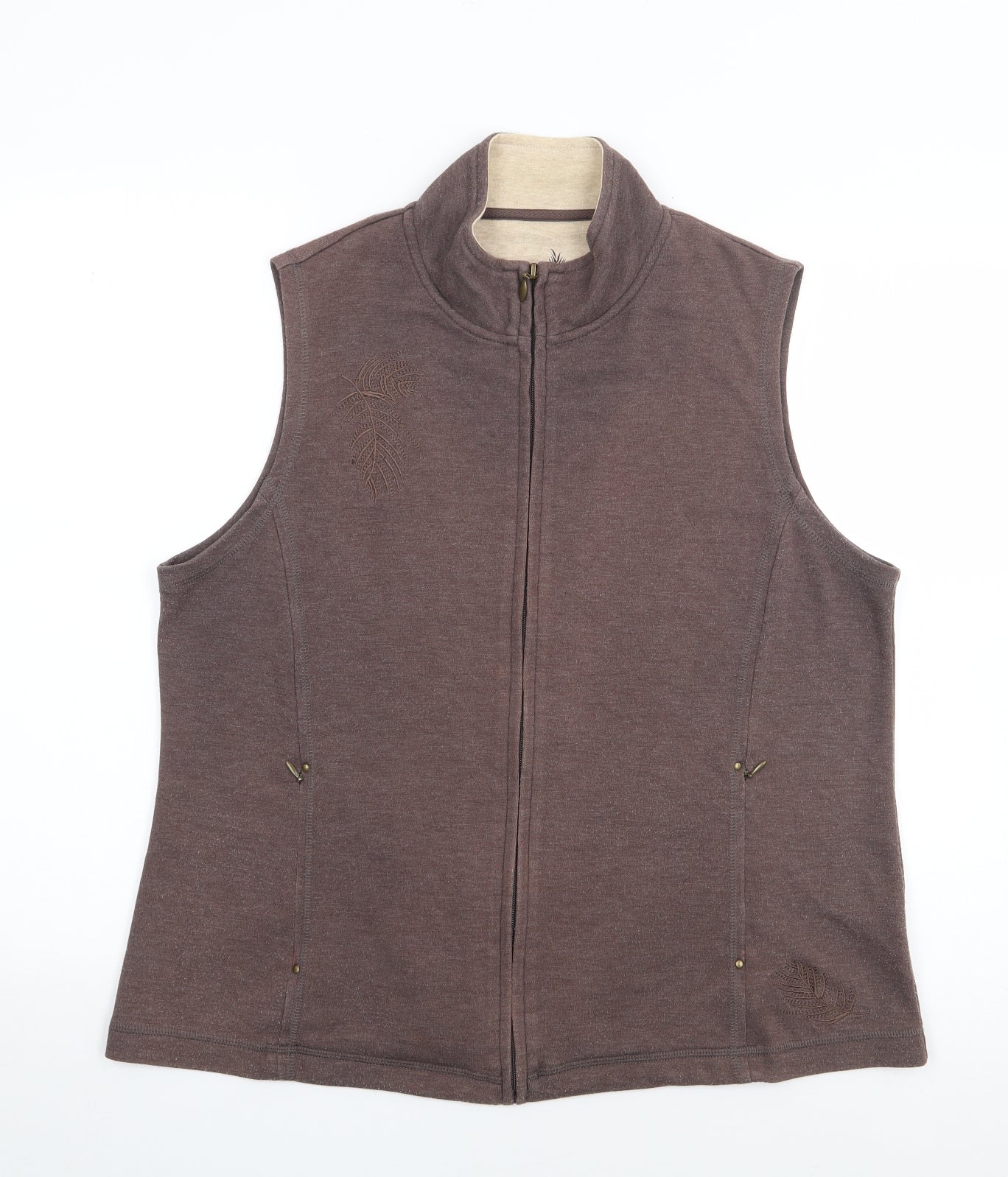 DASH Womens Brown   Gilet Waistcoat Size 16  Zip