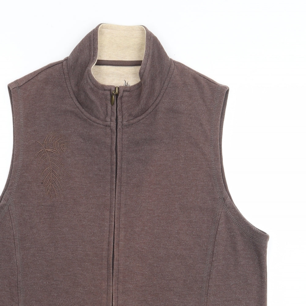 DASH Womens Brown   Gilet Waistcoat Size 16  Zip