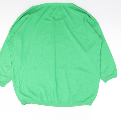 NEXT Womens Green Round Neck  Cotton Pullover Jumper Size 10   - Owl