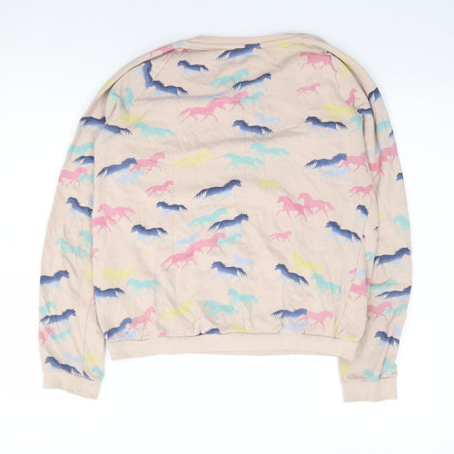 H&M Girls Multicoloured Geometric 100% Cotton Pullover Sweatshirt Size 15 Years  Pullover - Unicorn
