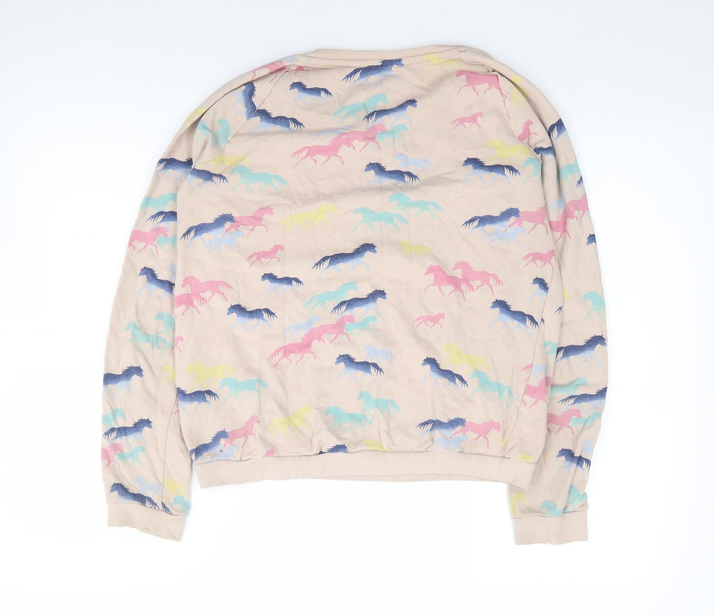 H&M Girls Multicoloured Geometric 100% Cotton Pullover Sweatshirt Size 15 Years  Pullover - Unicorn