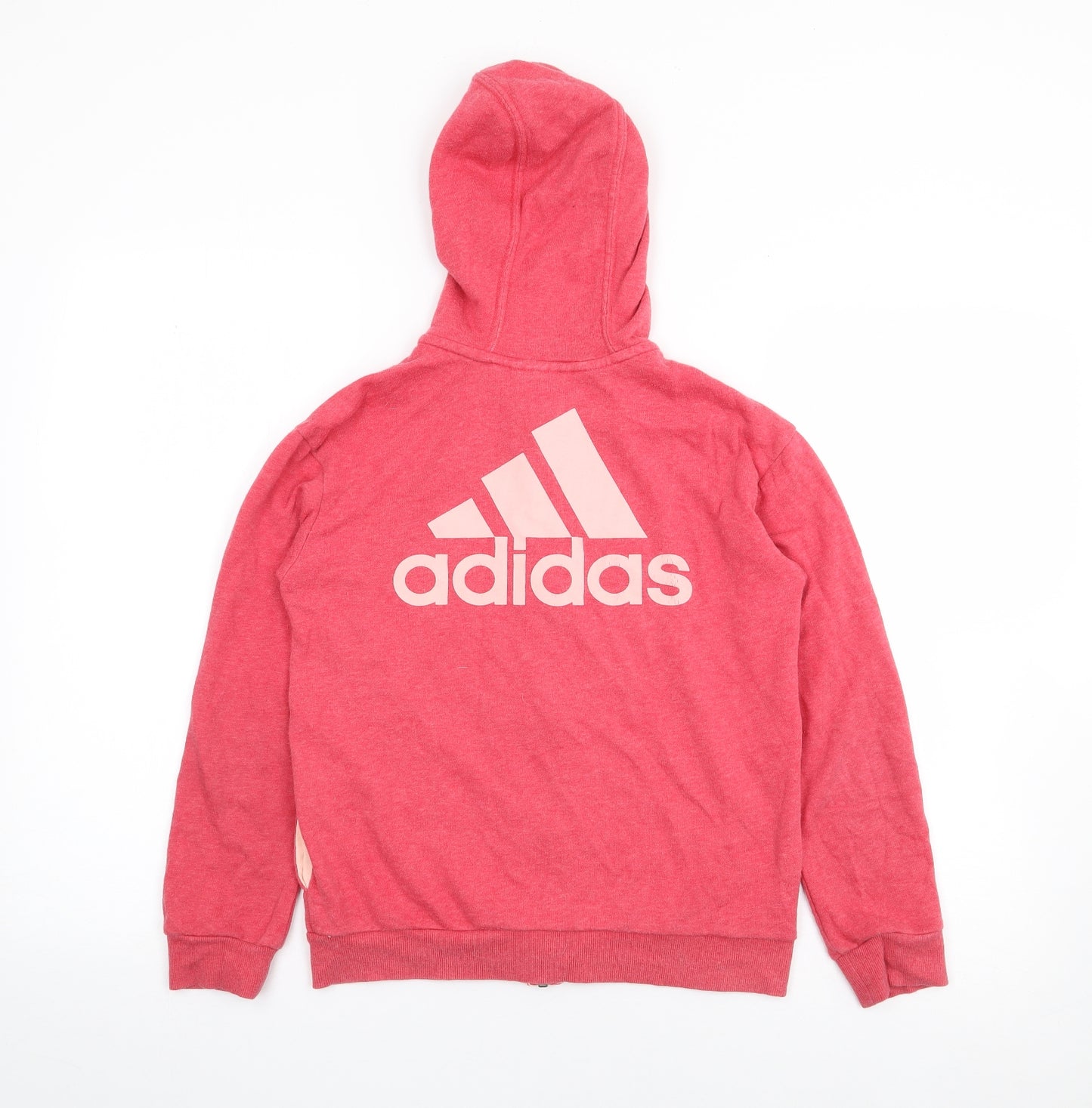 adidas Girls Red  Cotton Cardigan Hoodie Size 9-10 Years  Zip