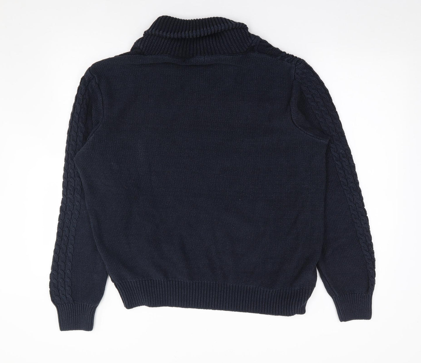 George Mens Blue V-Neck  Cotton Pullover Jumper Size XL