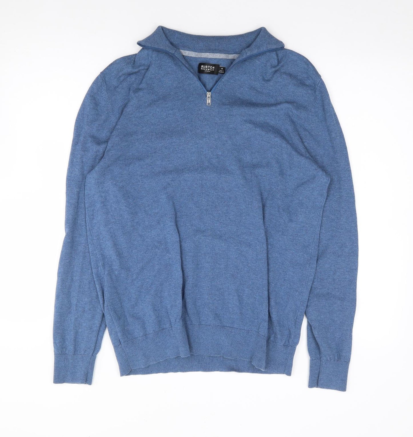 Burton Mens Blue V-Neck  Cotton Pullover Jumper Size M