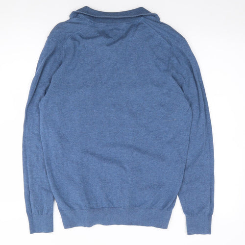 Burton Mens Blue V-Neck  Cotton Pullover Jumper Size M
