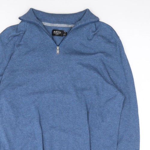 Burton Mens Blue V-Neck  Cotton Pullover Jumper Size M