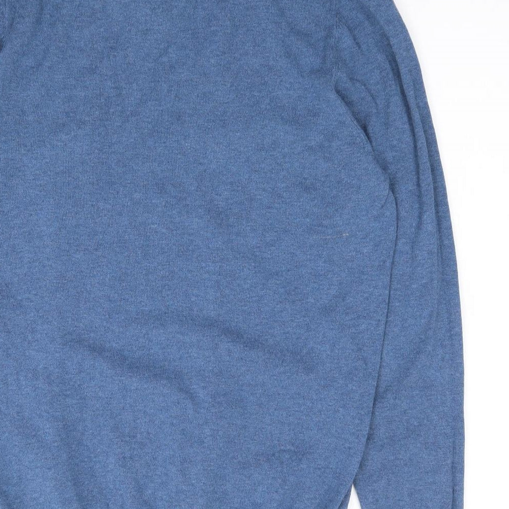 Burton Mens Blue V-Neck  Cotton Pullover Jumper Size M