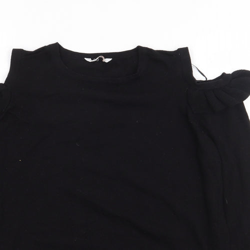 C&A Womens Black Round Neck  Polyester Pullover Jumper Size S