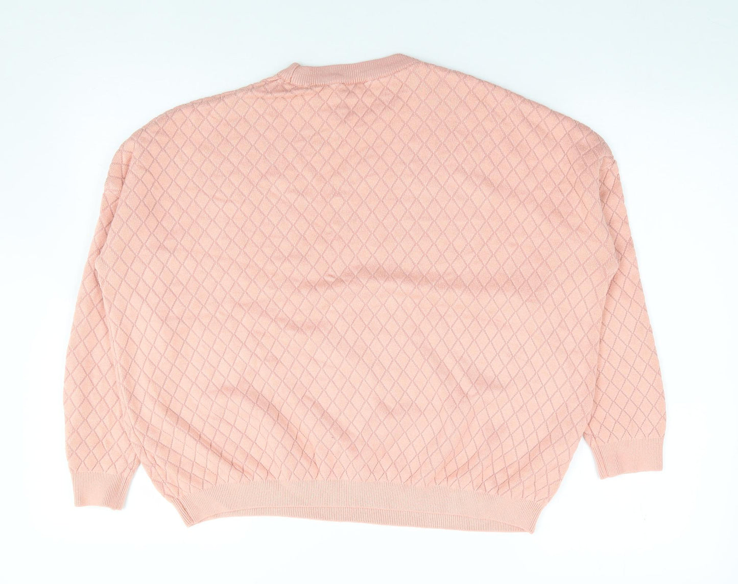 Topshop Womens Pink Crew Neck  Acrylic Pullover Jumper Size 8
