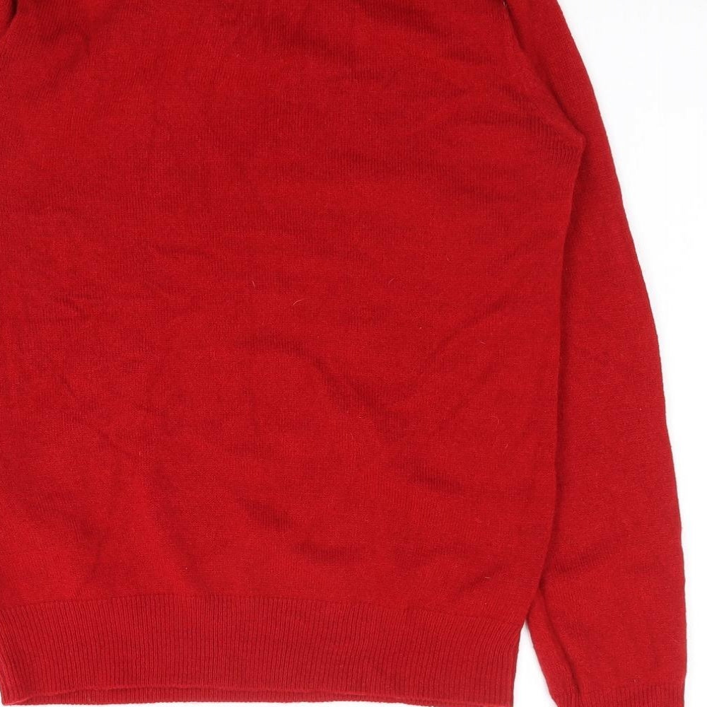 Preworn Boys Red Crew Neck  Acrylic Pullover Jumper Size 11-12 Years  Pullover - Christmas