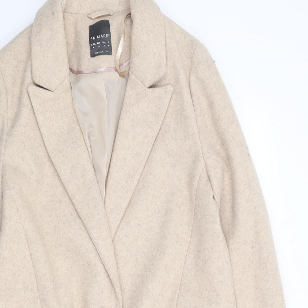 Primark Womens Beige   Jacket Coat Size 4  Button