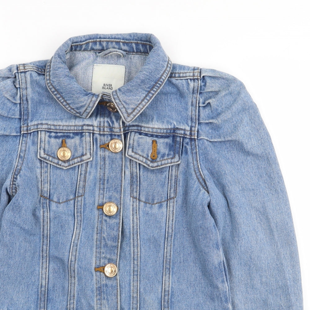 River Island Girls Blue   Jacket  Size 9-10 Years  Button
