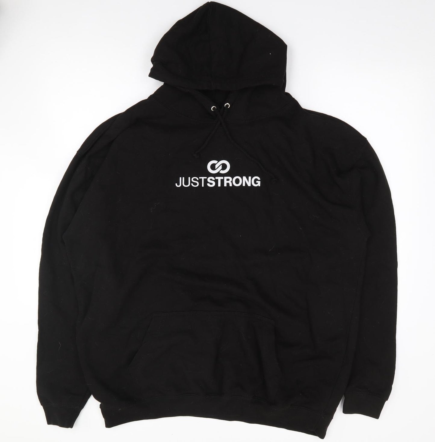 Preworn Mens Black  Cotton Pullover Hoodie Size 2XL