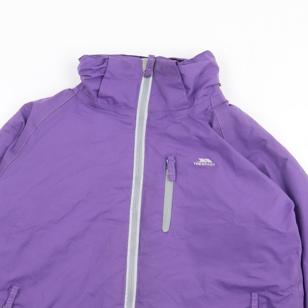 Trespass Girls Purple   Rain Coat Coat Size 9-10 Years  Zip