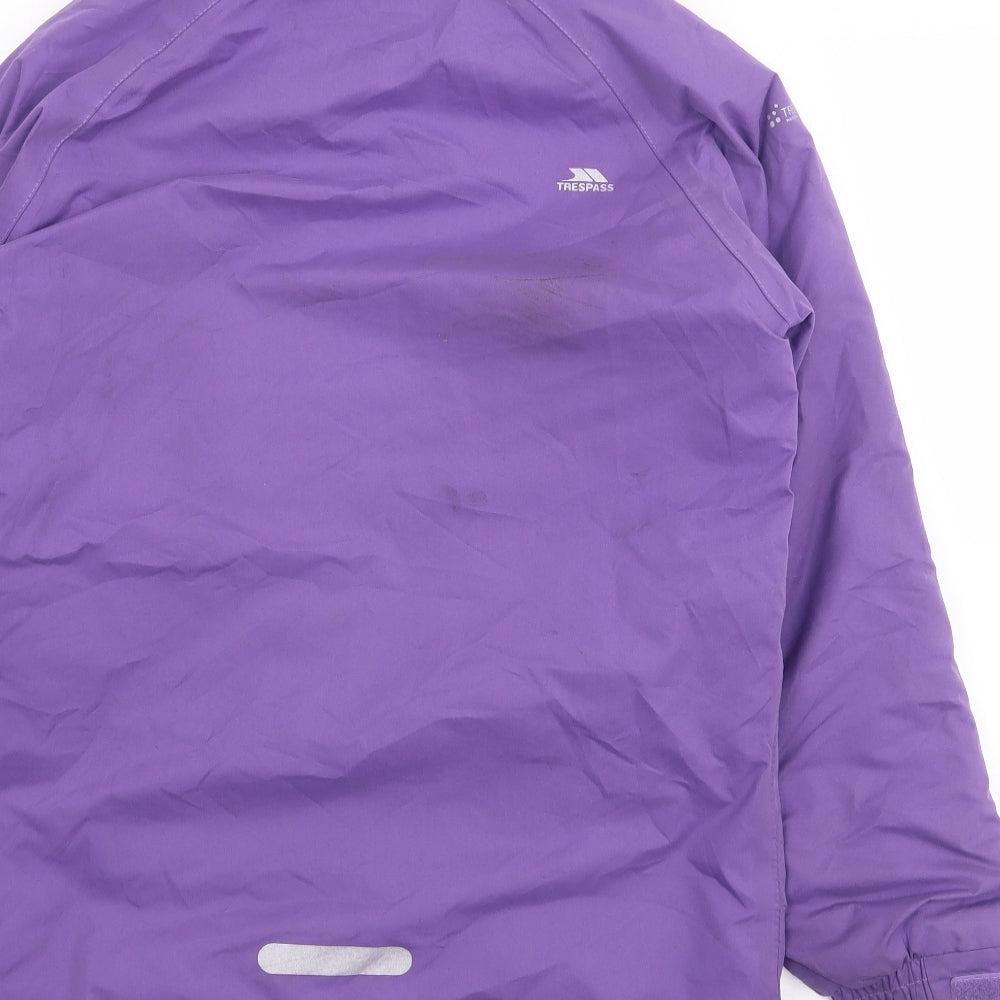 Trespass Girls Purple   Rain Coat Coat Size 9-10 Years  Zip