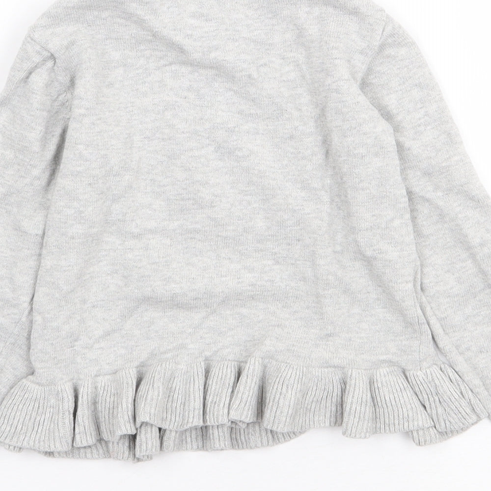 Primark Girls Grey Crew Neck  Cotton Pullover Jumper Size 5-6 Years  Pullover - Unicorn