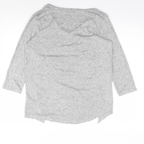 Papaya Womens Grey  Viscose Jersey T-Shirt Size 12 V-Neck