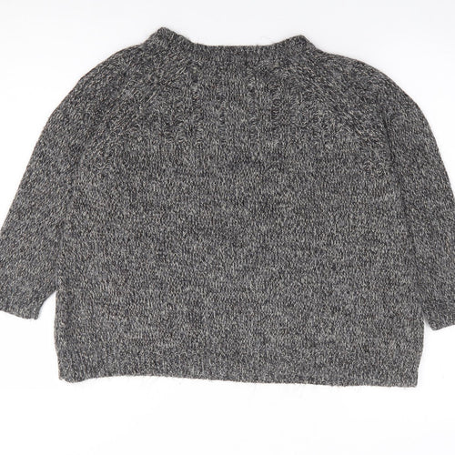 Topshop Womens Grey Round Neck  Acrylic Pullover Jumper Size 10
