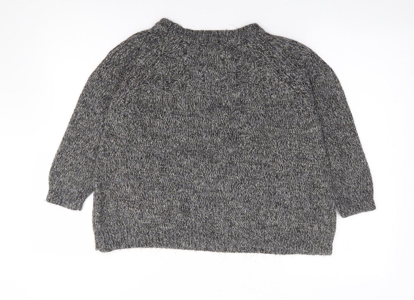 Topshop Womens Grey Round Neck  Acrylic Pullover Jumper Size 10
