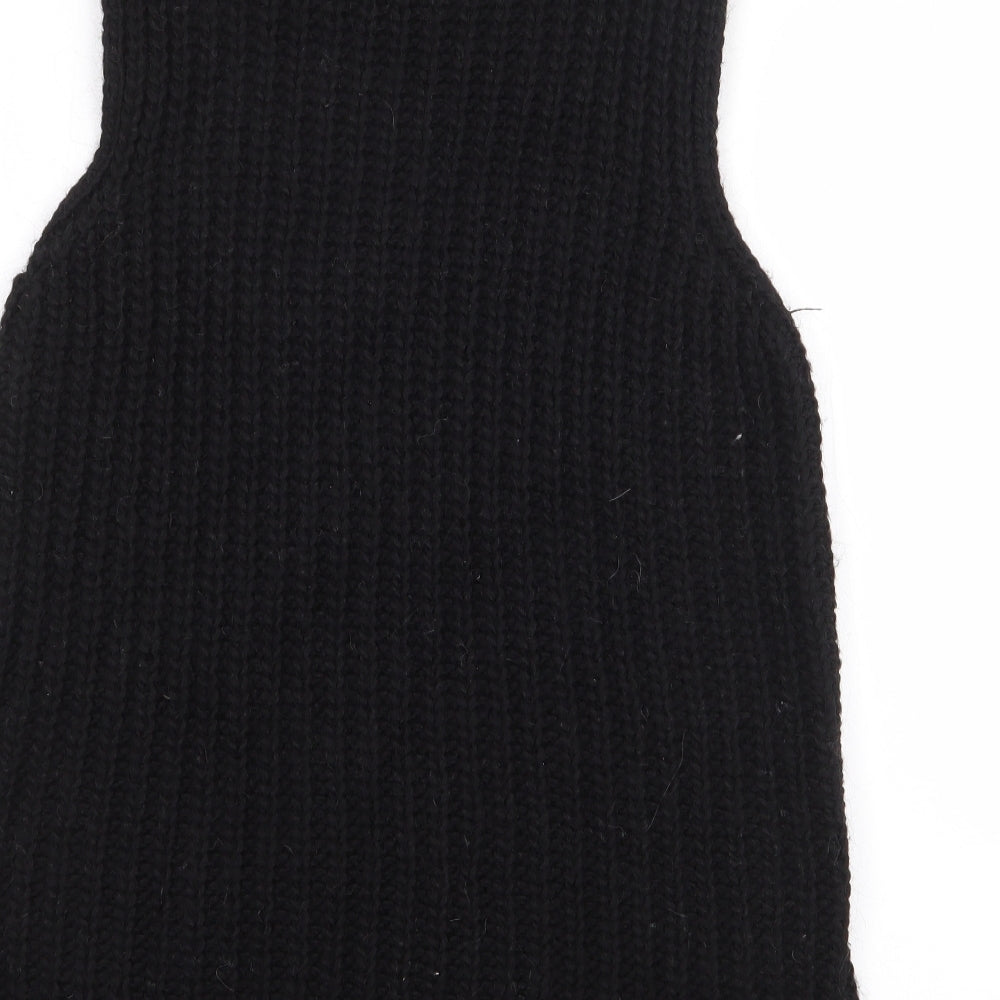 Zara Womens Black Round Neck  Acrylic Pullover Jumper Size S
