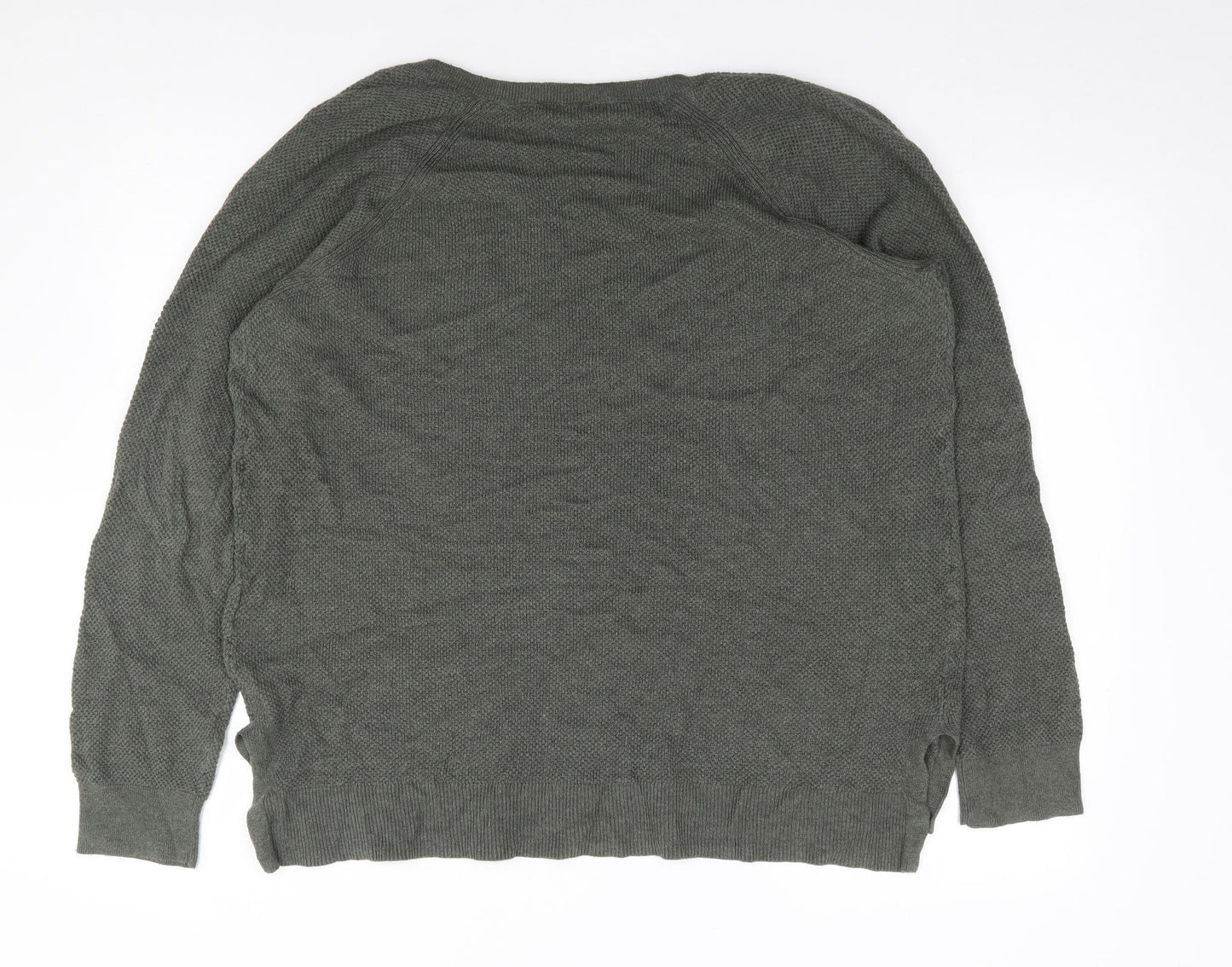 Gap  Mens Green V-Neck  Acrylic Pullover Jumper Size XL