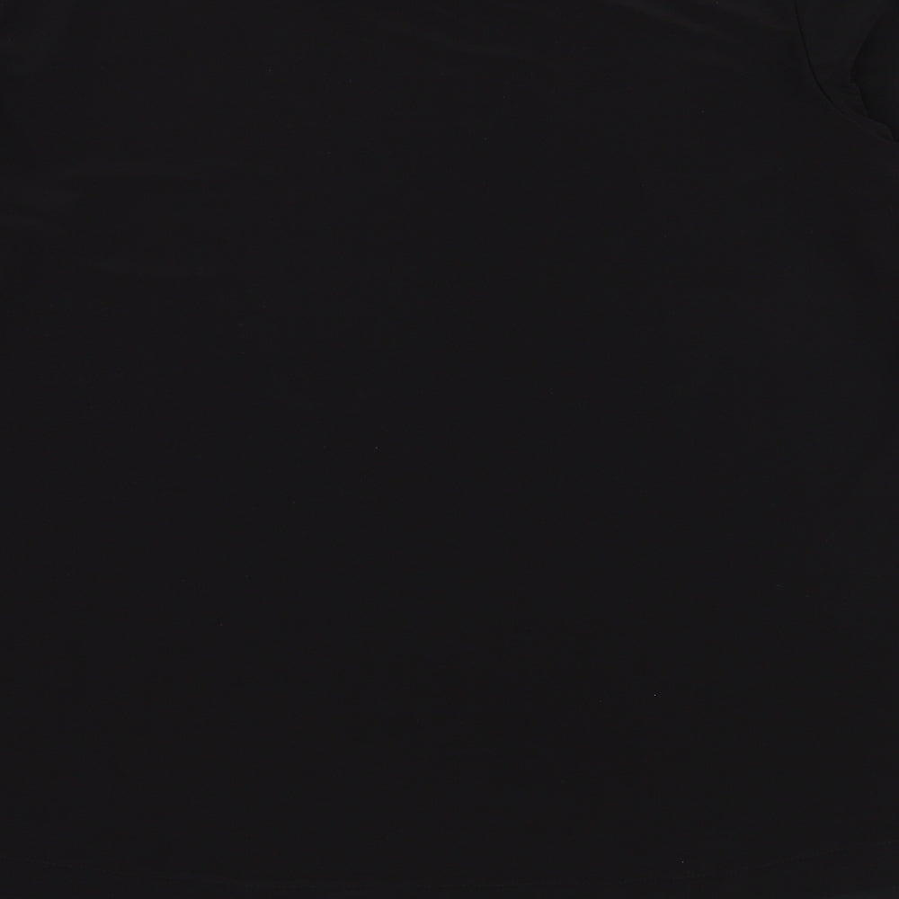 Nina Leonard Womens Black  Polyester Basic Blouse Size XL Round Neck