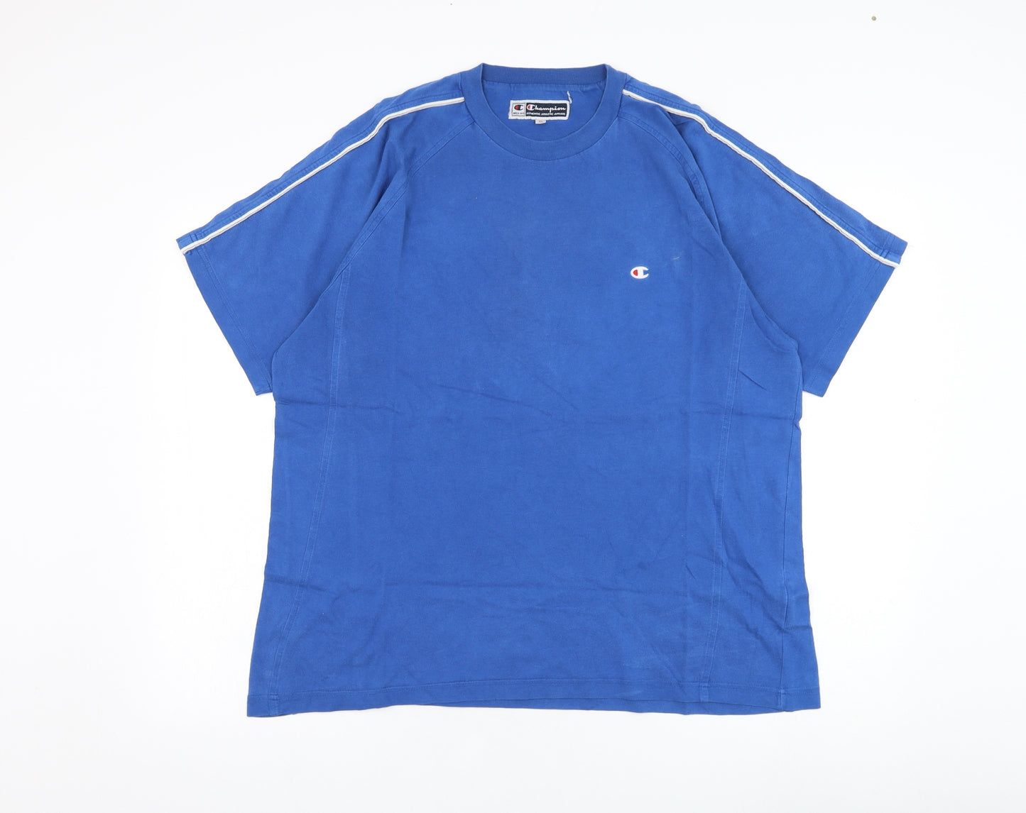 Champion Mens Blue  Cotton  T-Shirt Size XL Round Neck