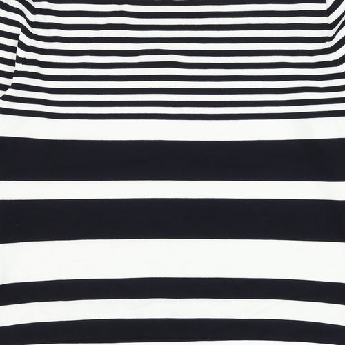Gerry Weber Womens Black Round Neck Striped Viscose Pullover Jumper Size 14