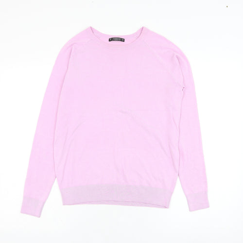 Dunnes Stores Womens Pink Round Neck  Viscose Pullover Jumper Size M