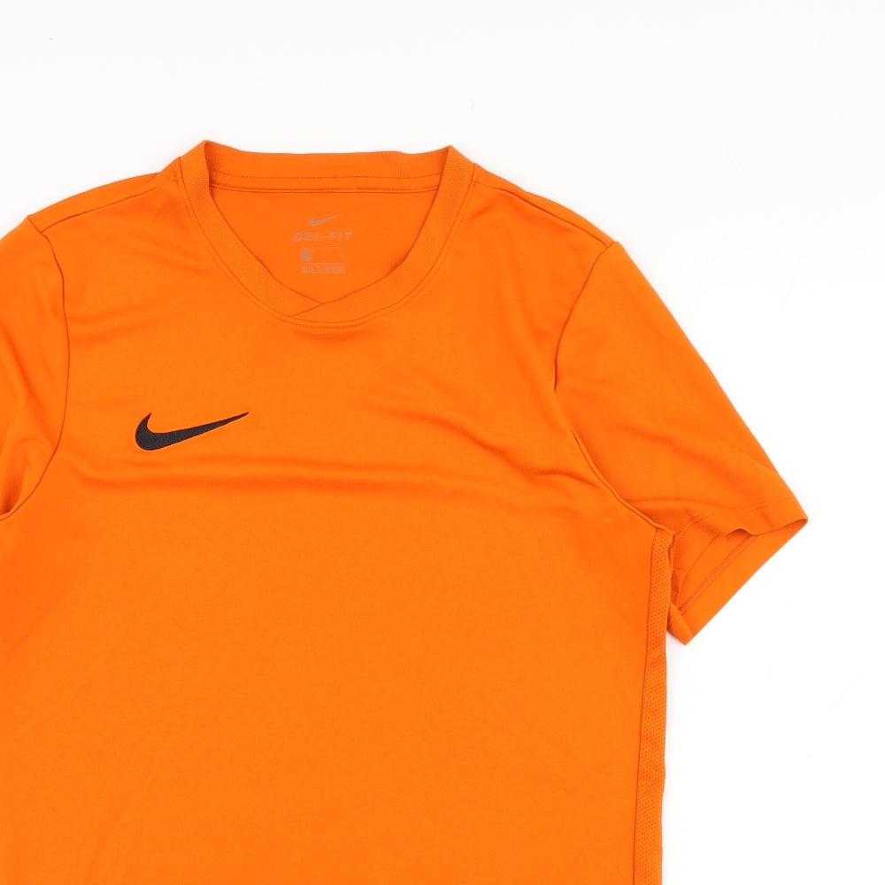 Nike Mens Orange  Polyester Basic T-Shirt Size S Round Neck Pullover