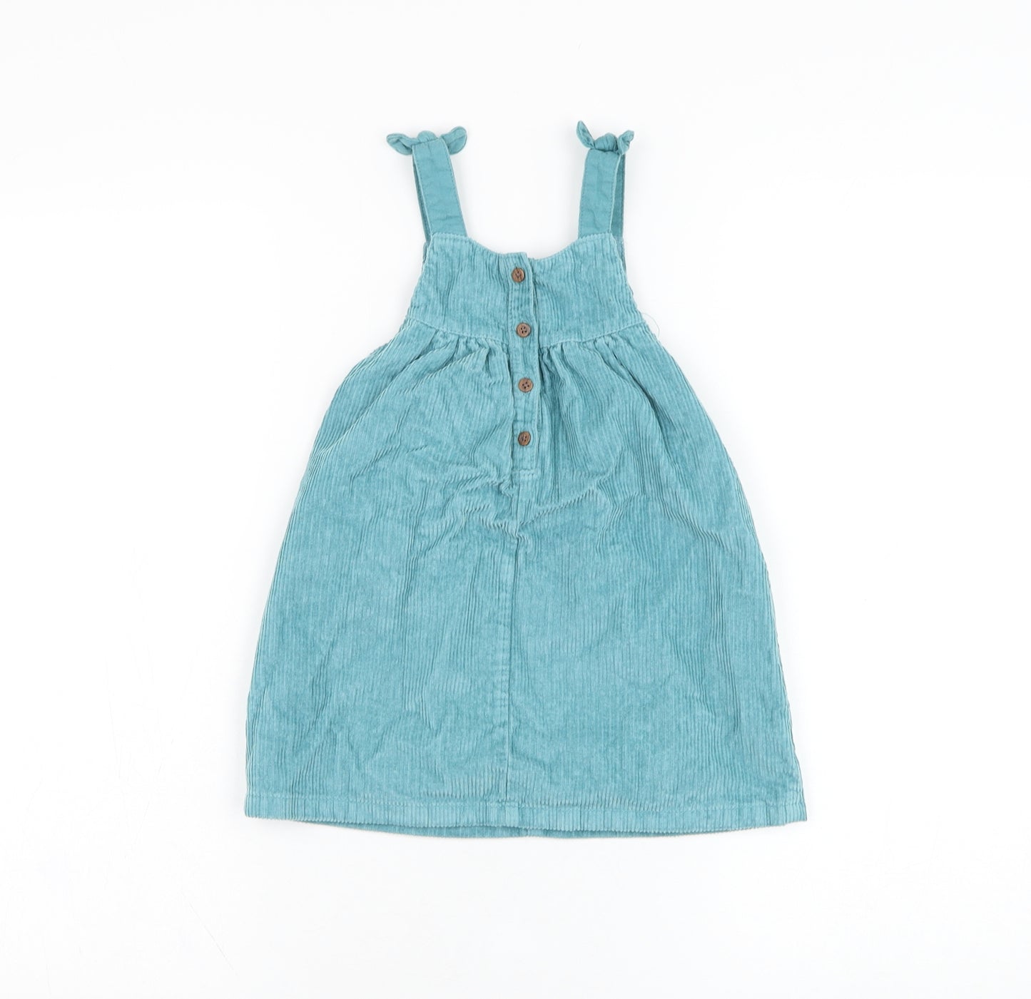 Marks and Spencer Girls Blue  Cotton A-Line  Size 18-24 Months  Square Neck Pullover