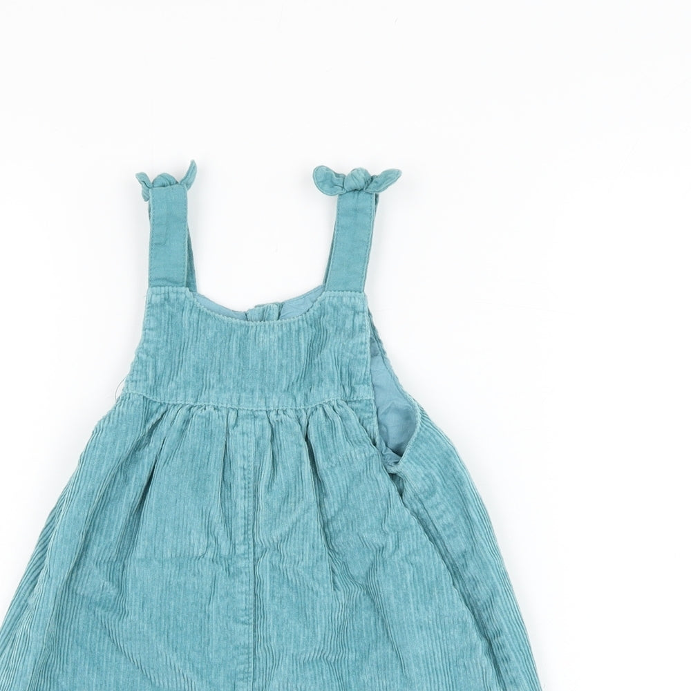 Marks and Spencer Girls Blue  Cotton A-Line  Size 18-24 Months  Square Neck Pullover