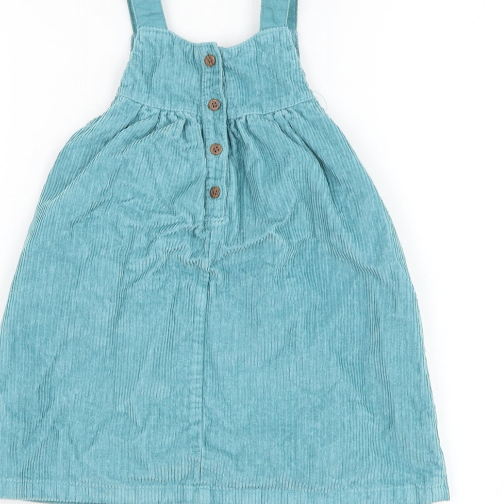 Marks and Spencer Girls Blue  Cotton A-Line  Size 18-24 Months  Square Neck Pullover