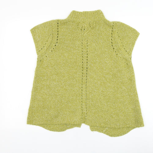 White Stuff Womens Green Round Neck  Wool Cardigan Jumper Size 14