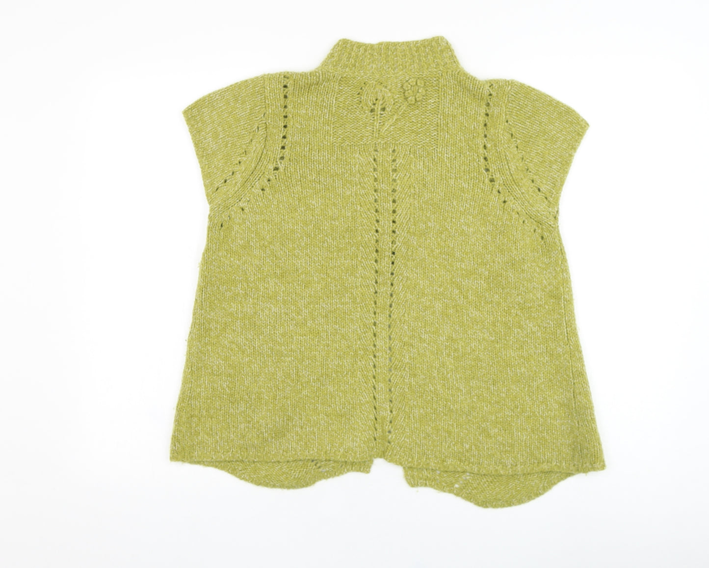 White Stuff Womens Green Round Neck  Wool Cardigan Jumper Size 14