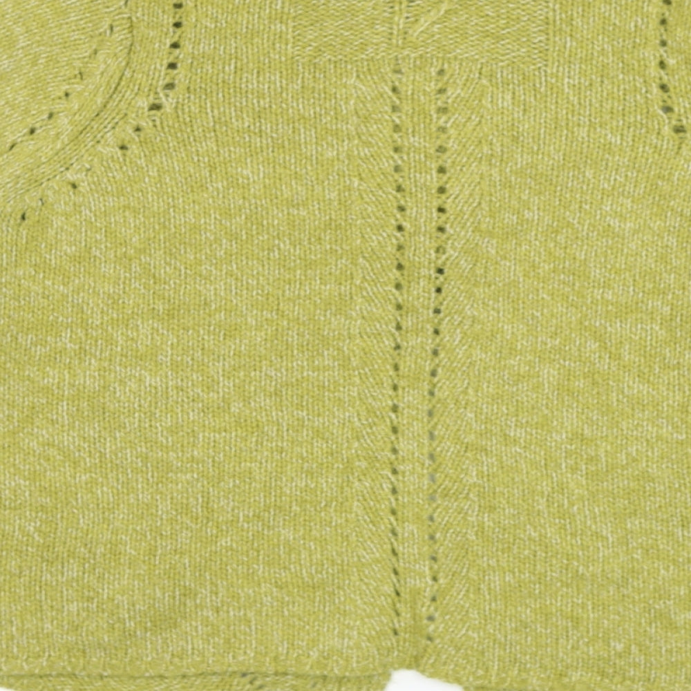 White Stuff Womens Green Round Neck  Wool Cardigan Jumper Size 14