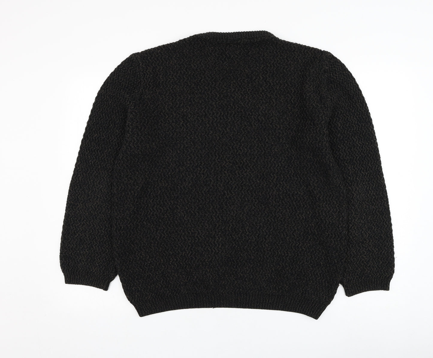 River Island Mens Black Round Neck  Acrylic Pullover Jumper Size XL