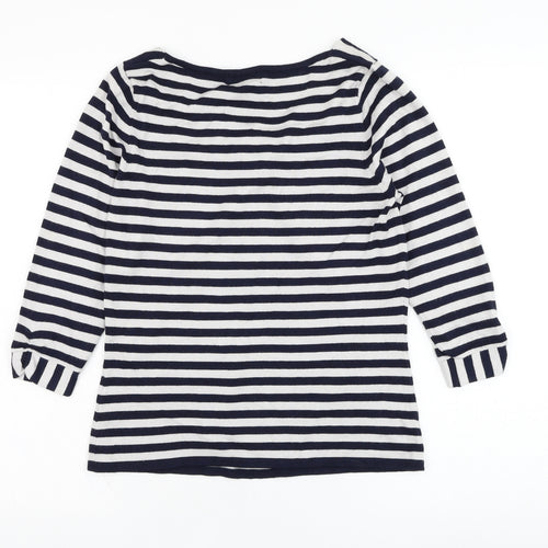 Principles Womens Grey V-Neck Striped Viscose Pullover Jumper Size 12