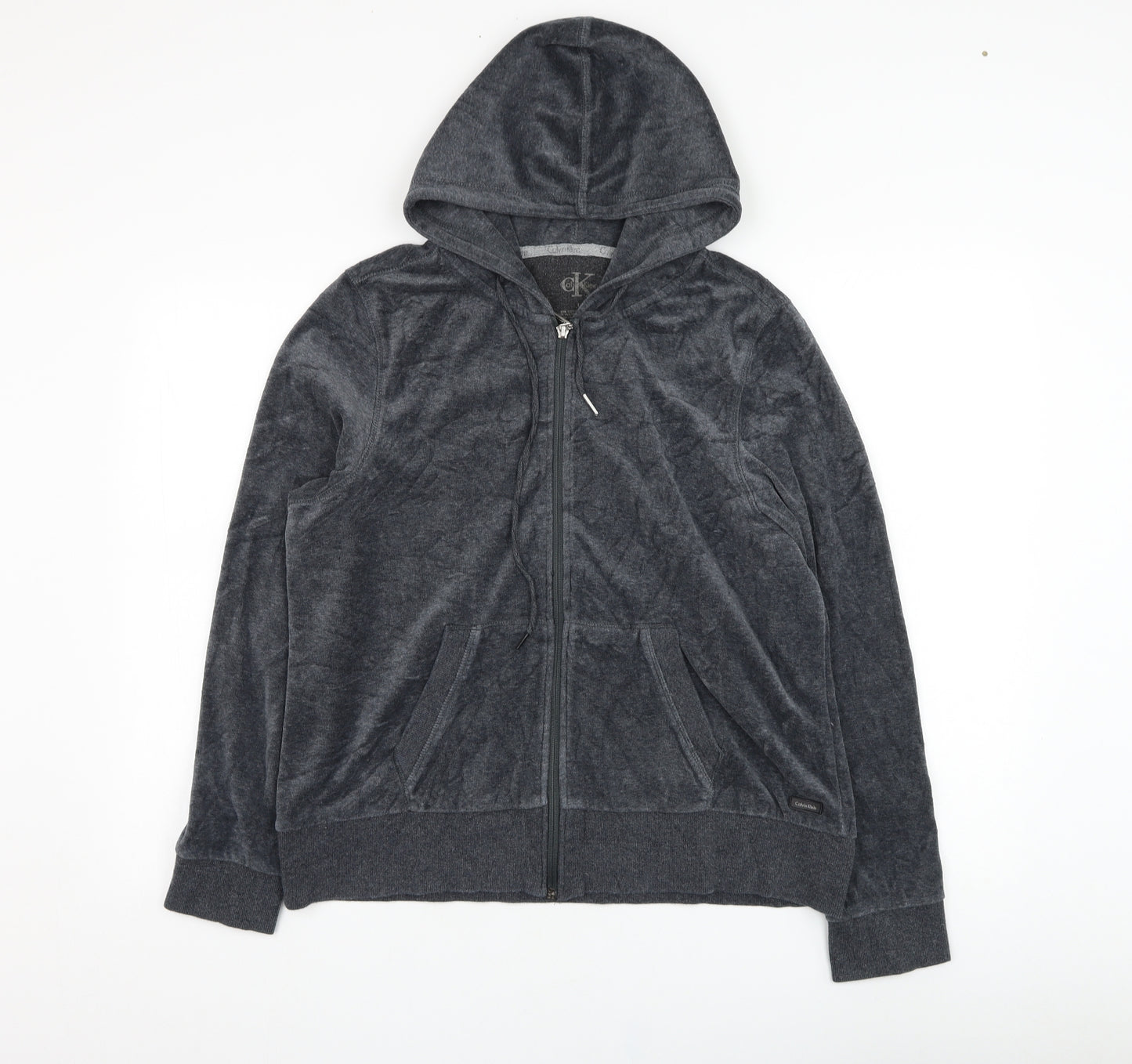 Calvin Klein Womens Grey  Copper Full Zip Hoodie Size L  Zip
