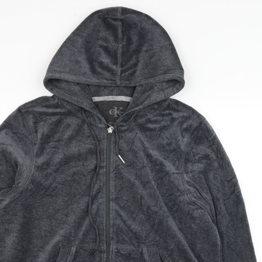 Calvin Klein Womens Grey  Copper Full Zip Hoodie Size L  Zip