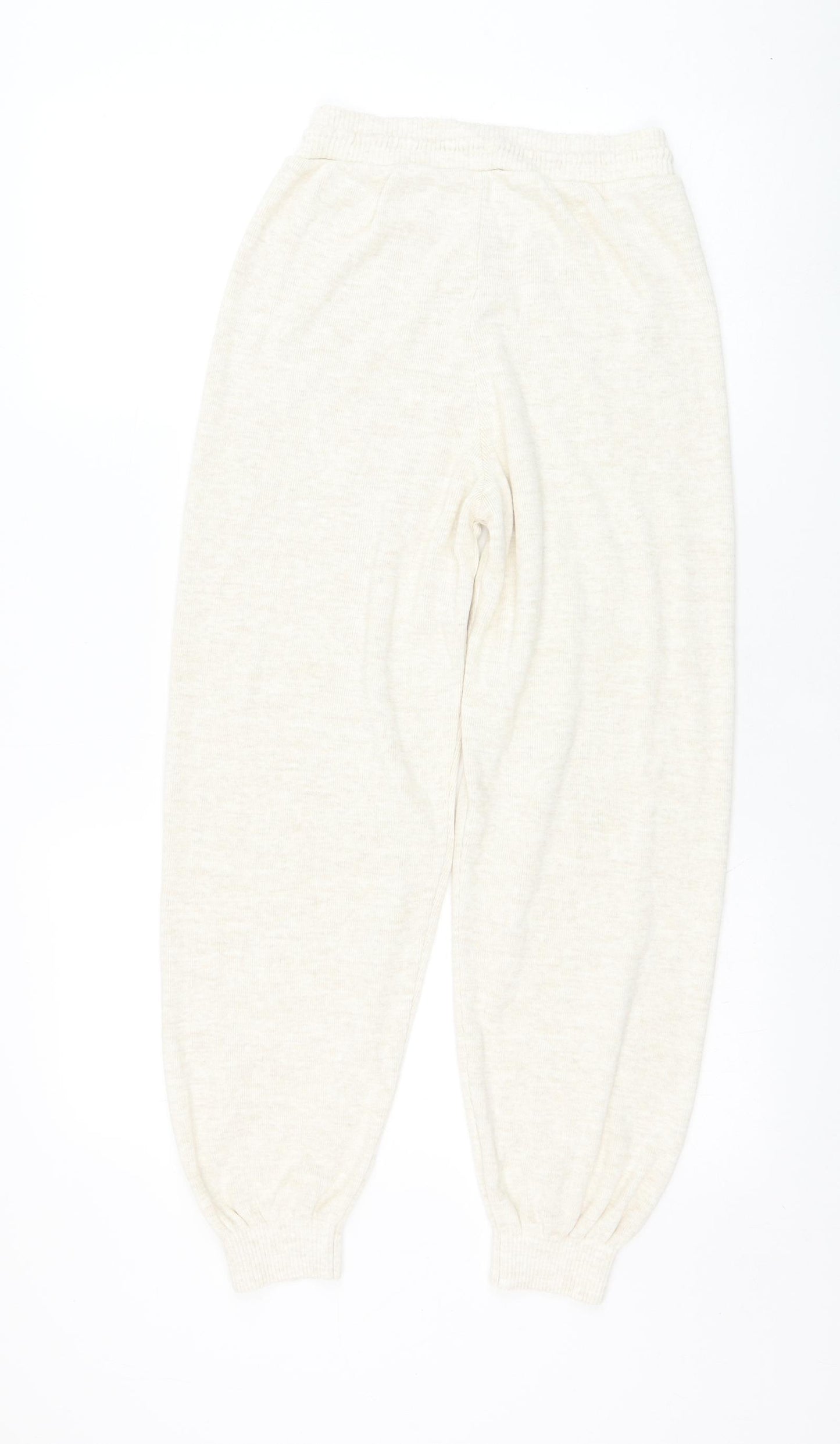 George Womens Ivory  Acrylic Jogger Trousers Size 12 L25 in Regular