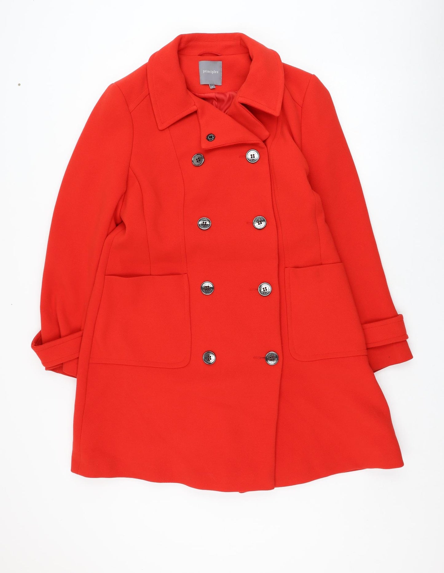 Principles Womens Red   Overcoat Coat Size 16  Button