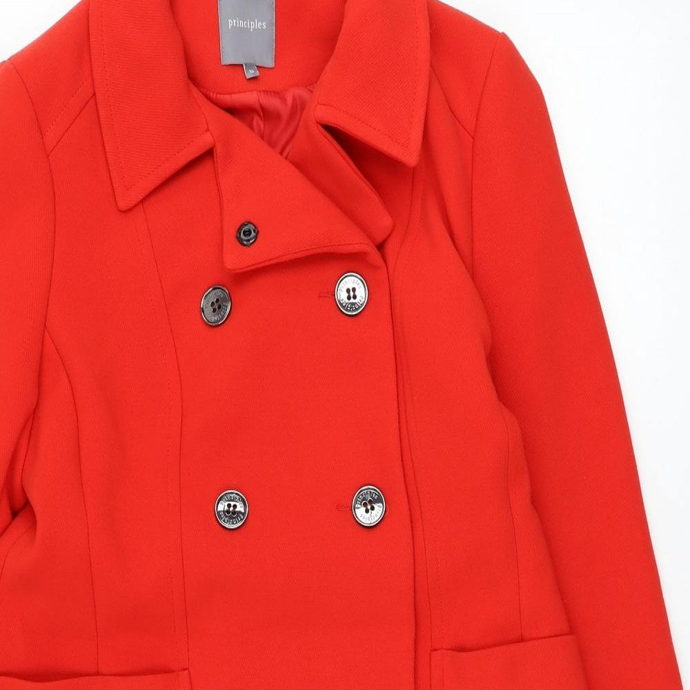 Principles Womens Red   Overcoat Coat Size 16  Button