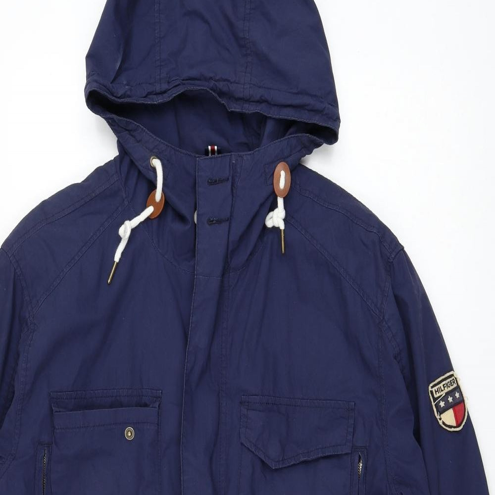 Tommy Hilfiger Mens Blue   Rain Coat Coat Size L  Zip