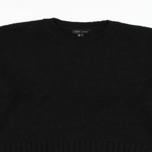 New Look Womens Black Round Neck  Acrylic Pullover Jumper Size L