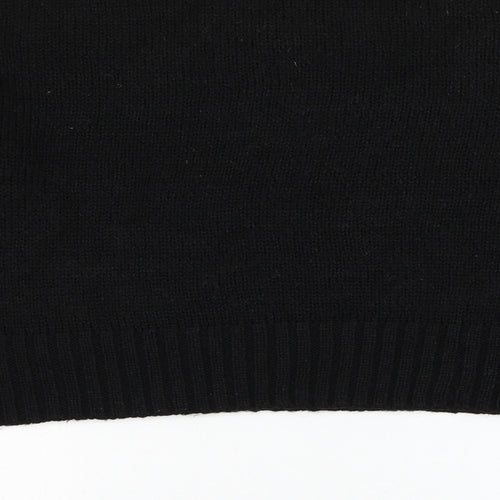 New Look Womens Black Round Neck  Acrylic Pullover Jumper Size L