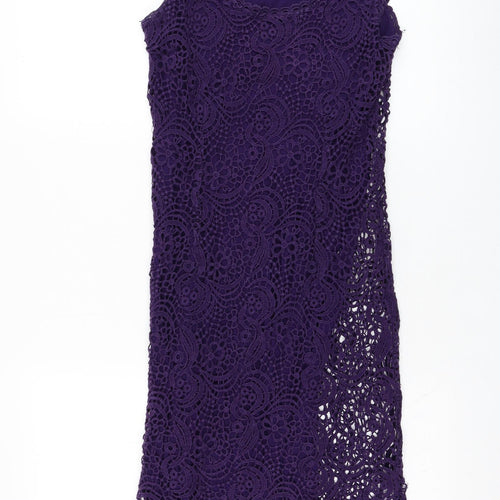 TU Womens Purple  Cotton Pencil Dress  Size 8  Round Neck Pullover