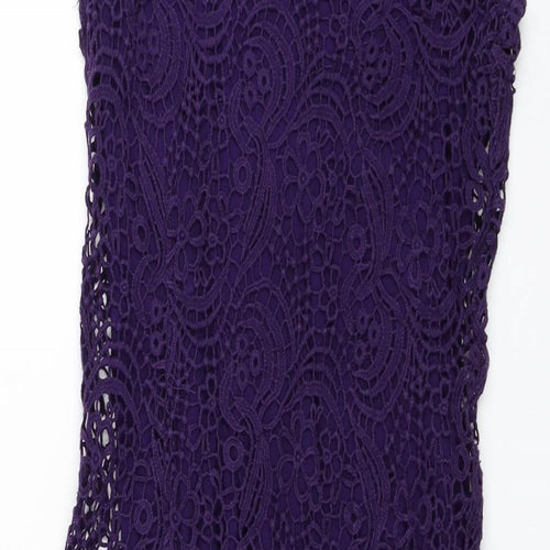TU Womens Purple  Cotton Pencil Dress  Size 8  Round Neck Pullover