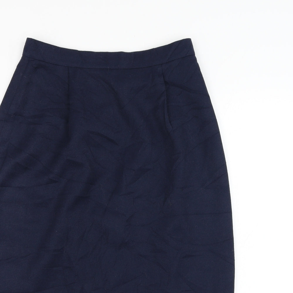Preworn Womens Blue  Polyester A-Line Skirt Size 14   Zip